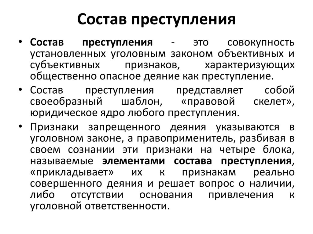 Состав преступления