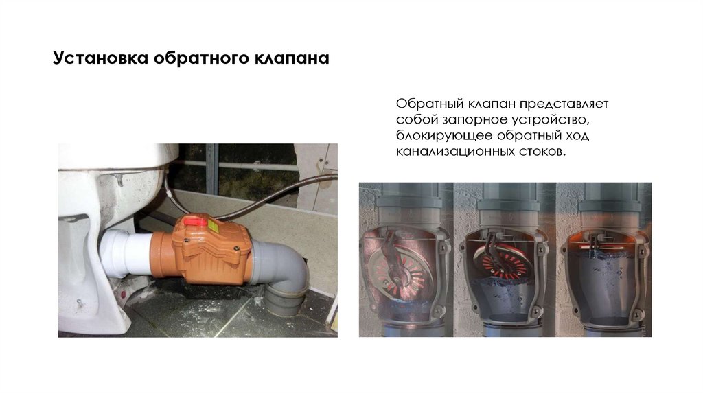 Установка обратного клапана