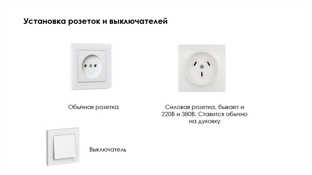 Установка розеток и выключателей