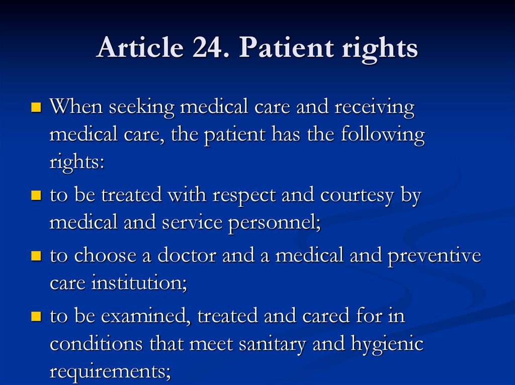 Article 24. Patient rights