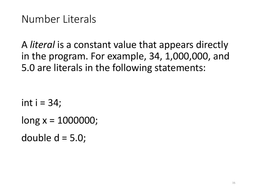 Number Literals