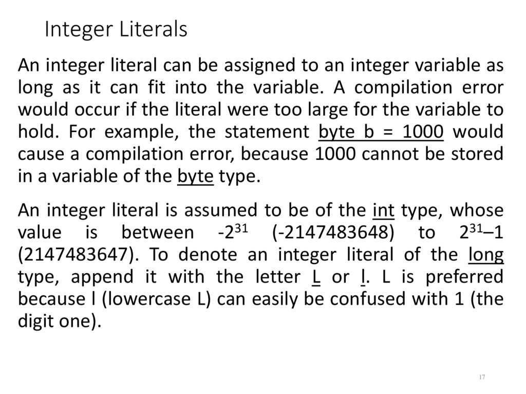 Integer Literals