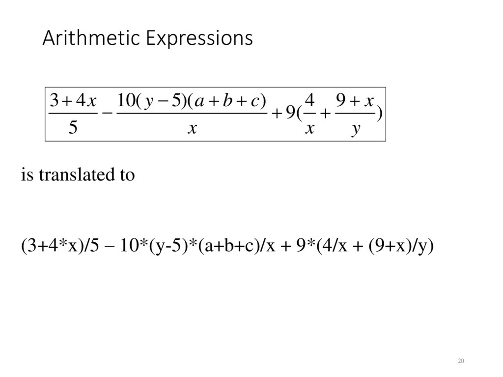 Arithmetic Expressions