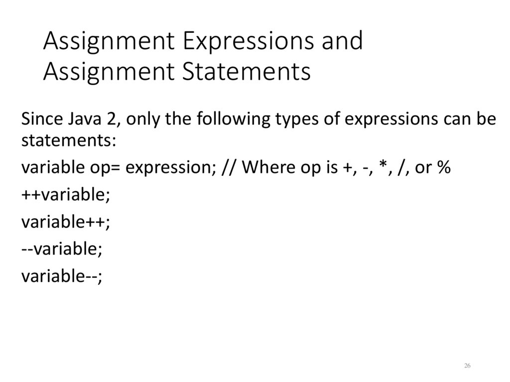 Assignment Expressions and Assignment Statements