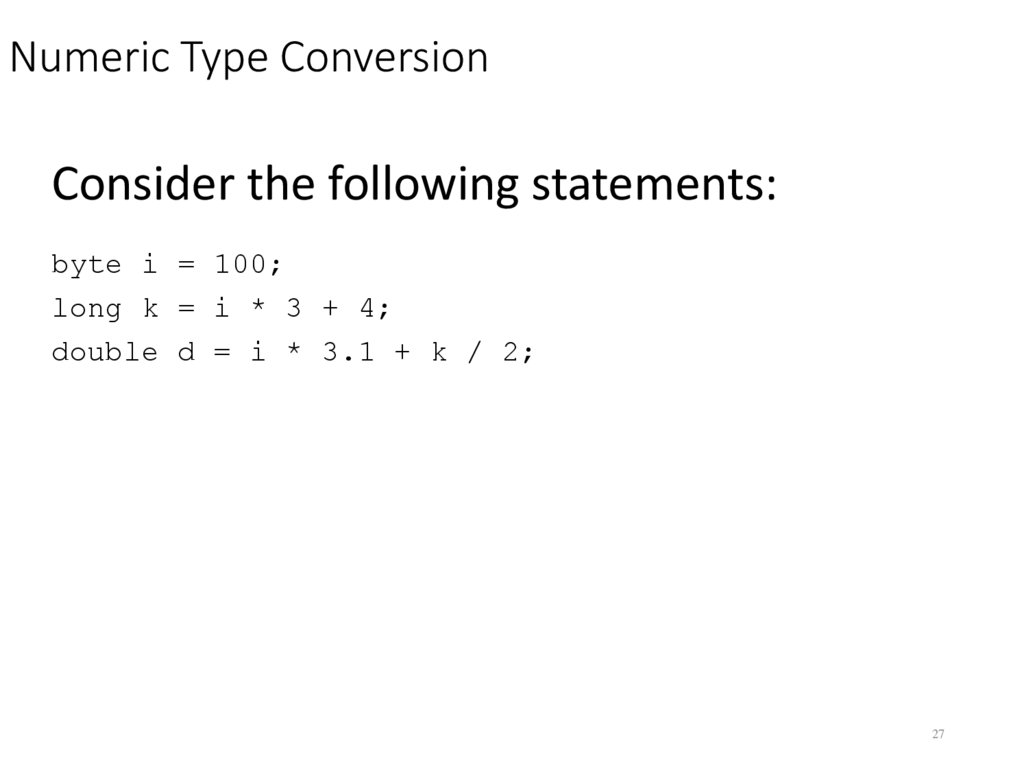 Numeric Type Conversion