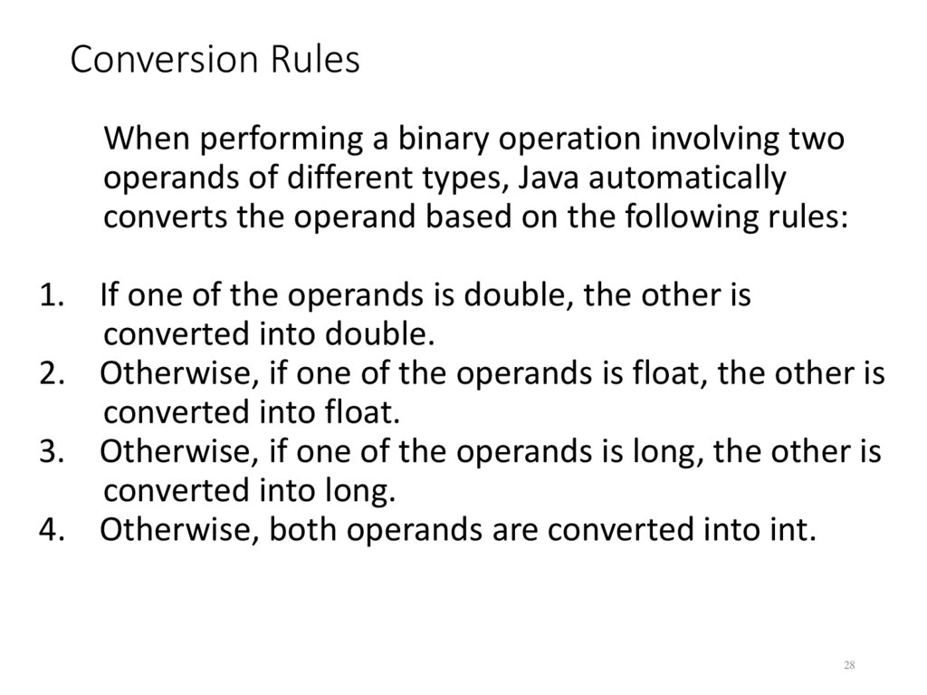 Conversion Rules