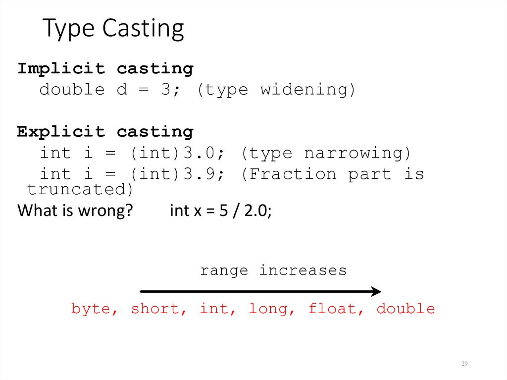 Type Casting