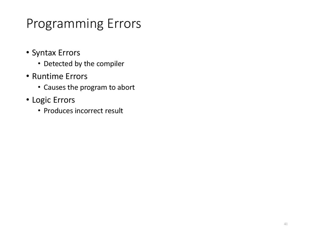 Programming Errors