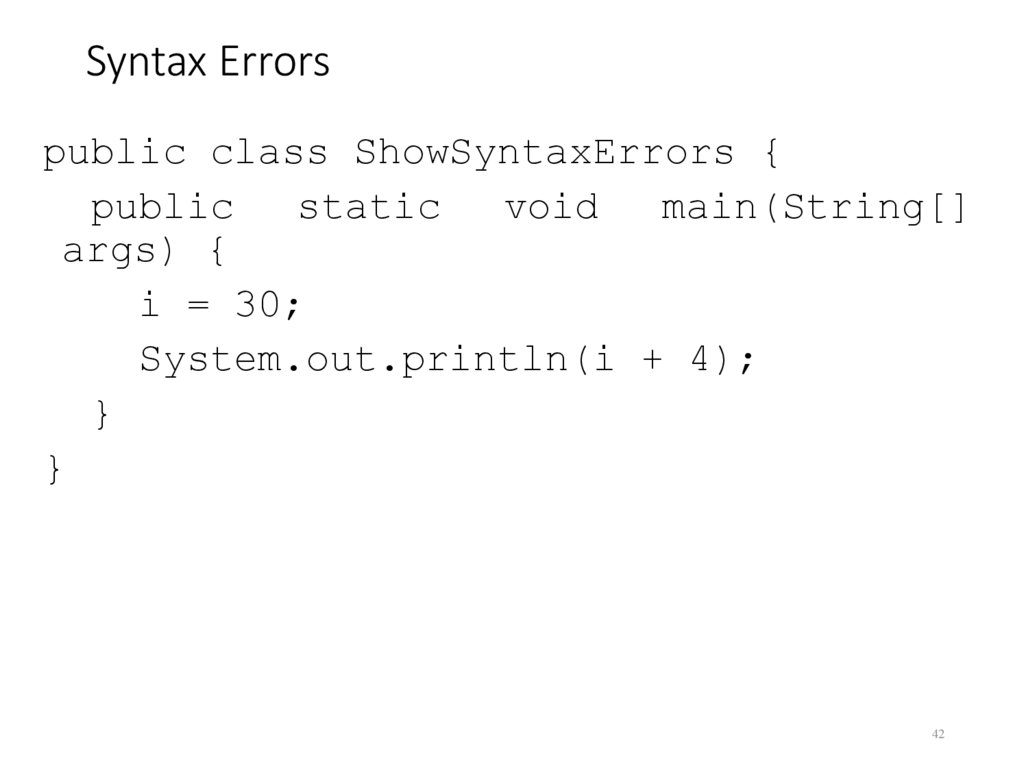 Syntax Errors