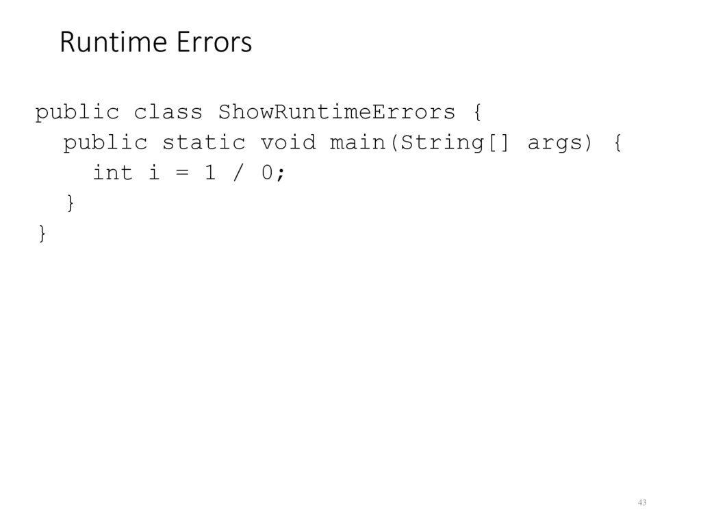Runtime Errors