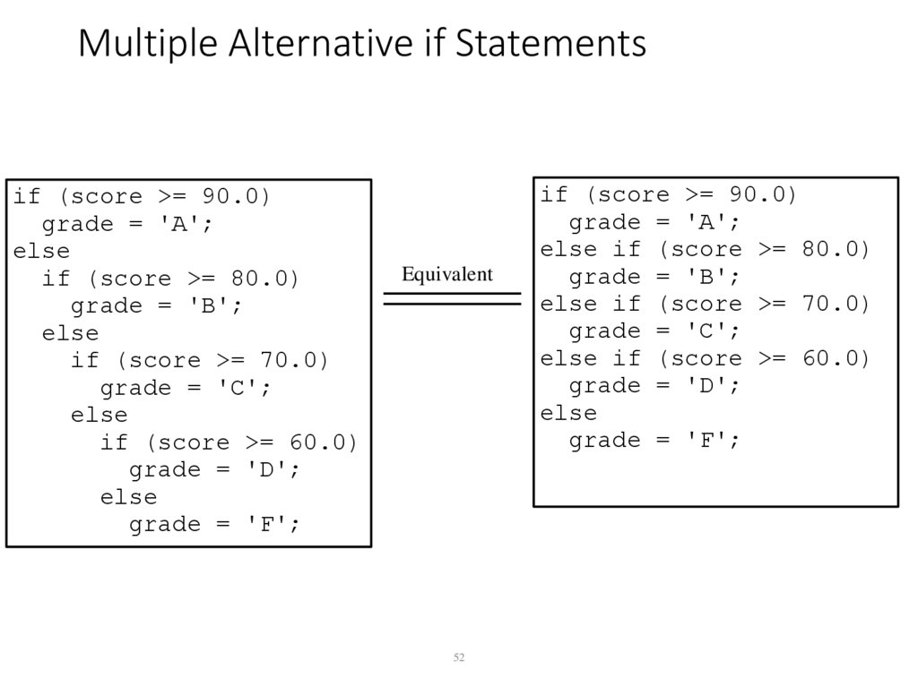 Multiple Alternative if Statements