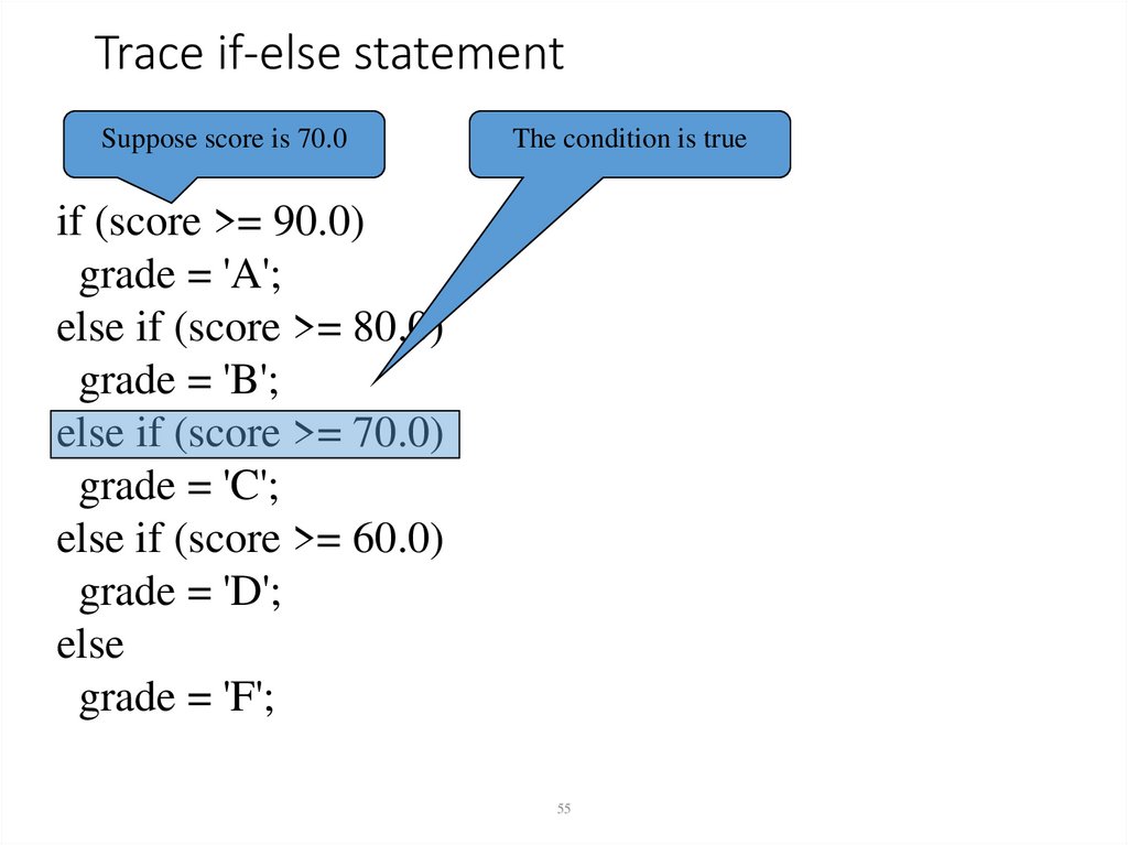 Trace if-else statement