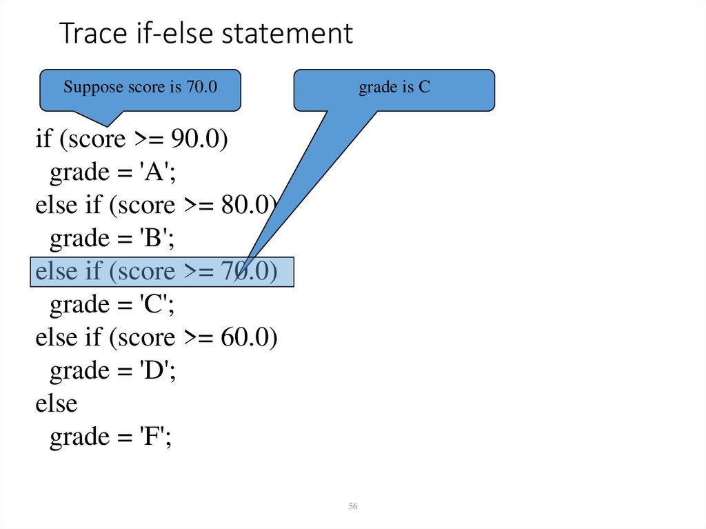 Trace if-else statement