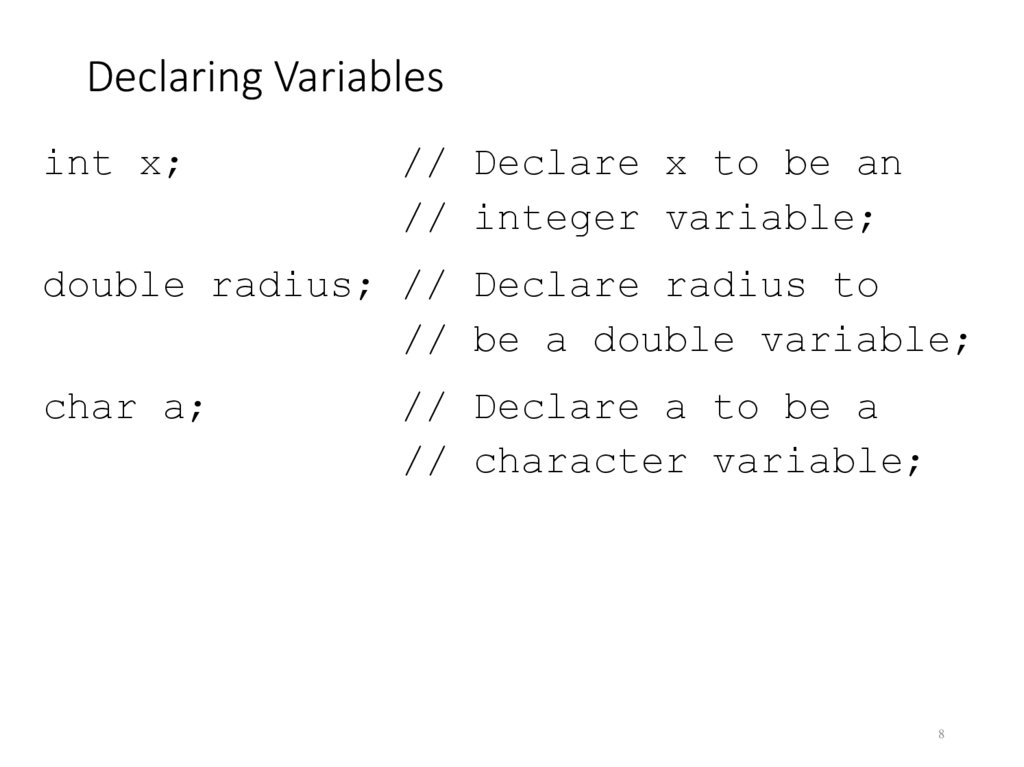 Declaring Variables