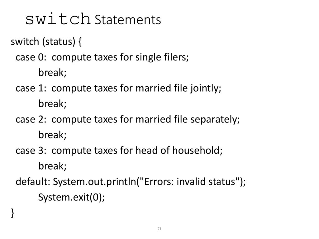 switch Statements