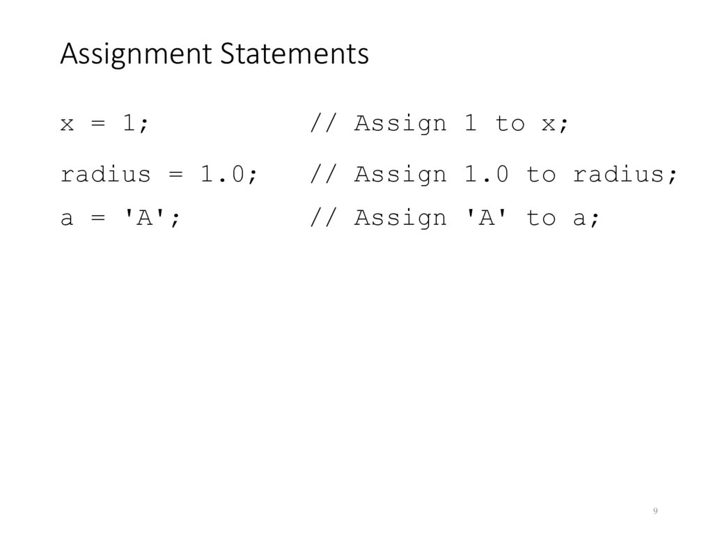 Assignment Statements