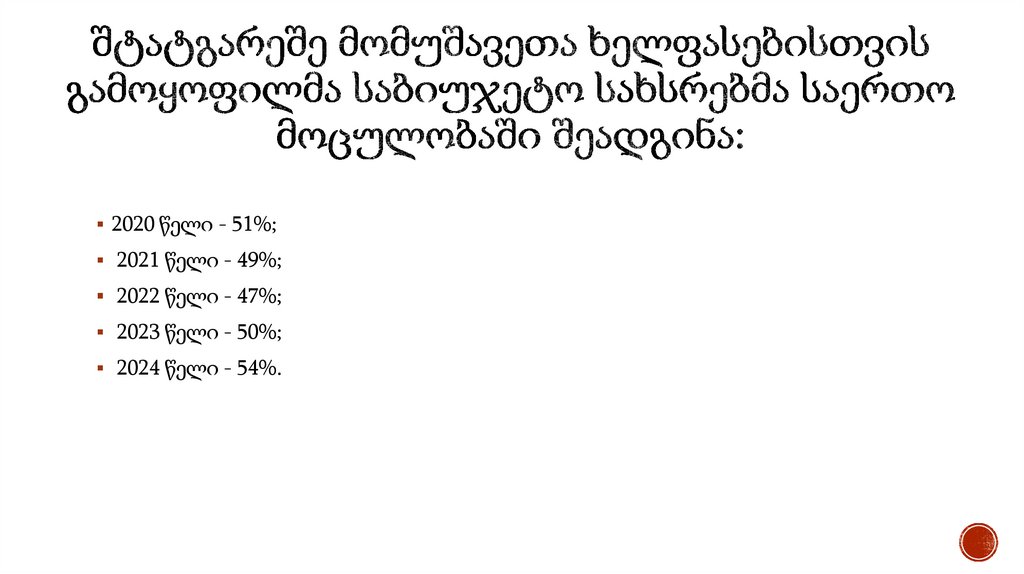 შტატგარეშე მომუშავეთა ხელფასებისთვის გამოყოფილმა საბიუჯეტო სახსრებმა საერთო მოცულობაში შეა