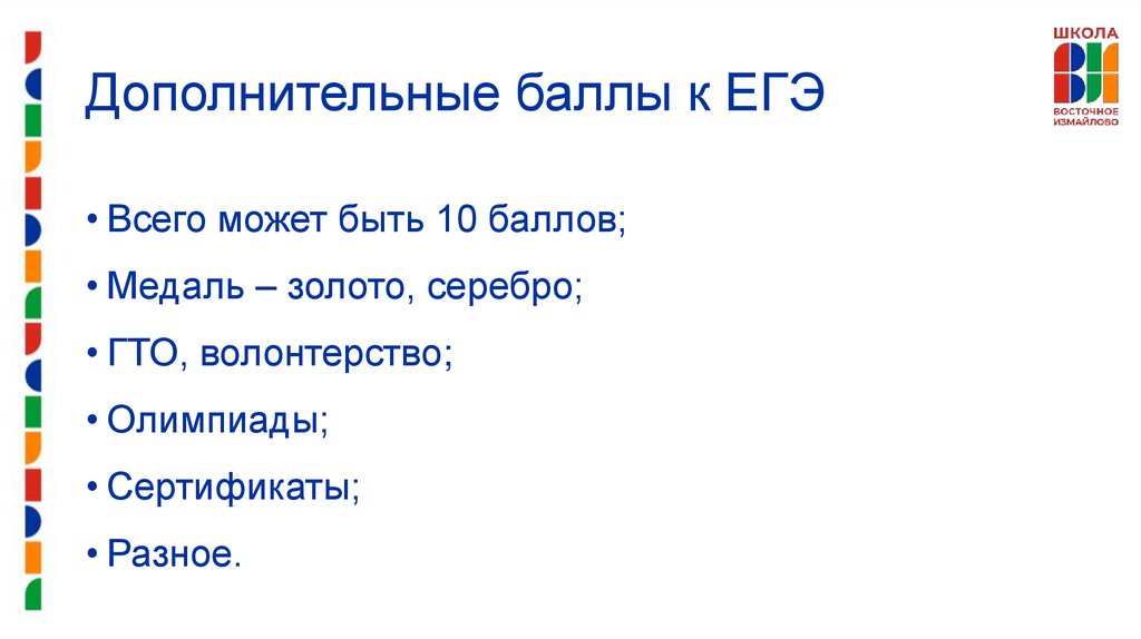 Дополнительные баллы к ЕГЭ