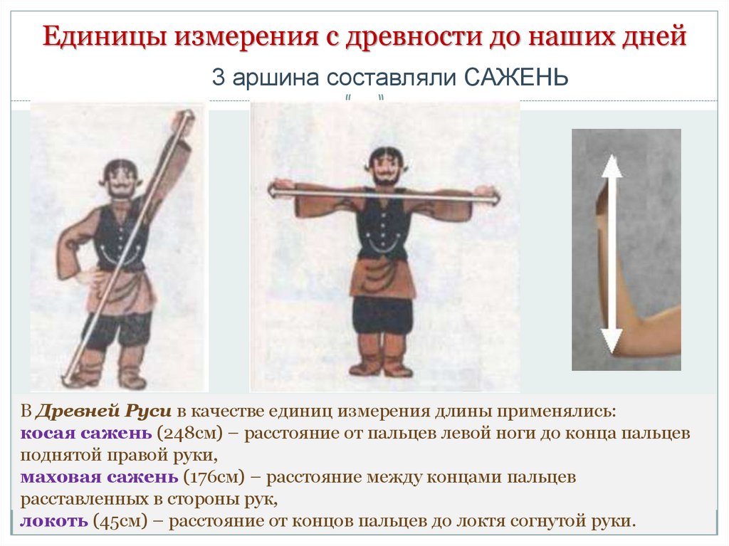 3 аршина составляли САЖЕНЬ