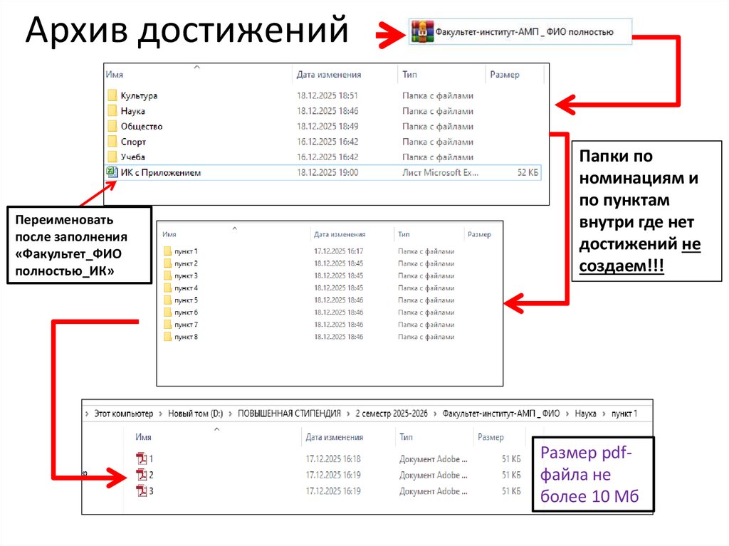 Архив достижений