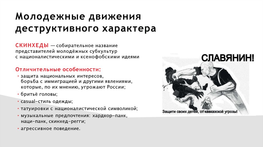 Молодежные движения деструктивного характера