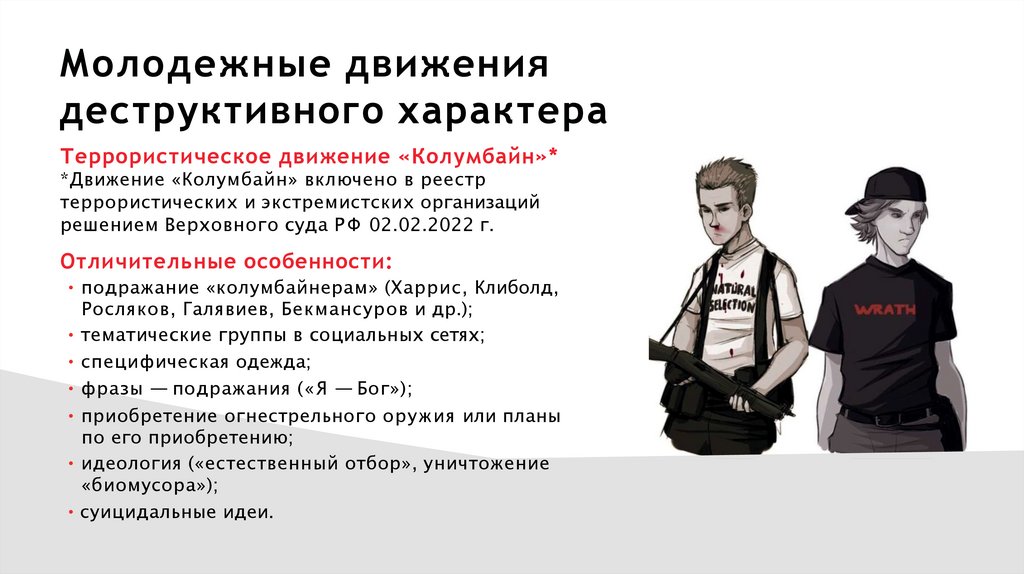 Молодежные движения деструктивного характера