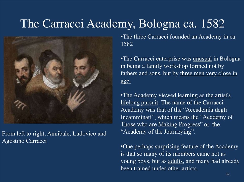 The Carracci Academy, Bologna ca. 1582