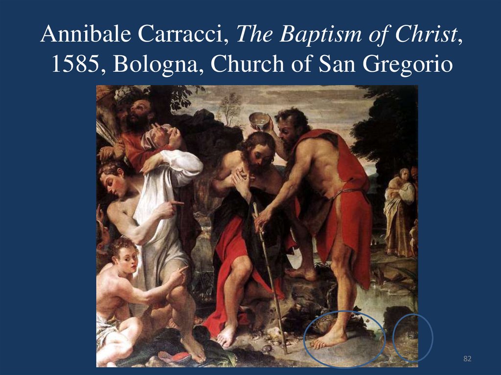 Annibale Carracci, The Baptism of Christ, 1585, Bologna, Church of San Gregorio