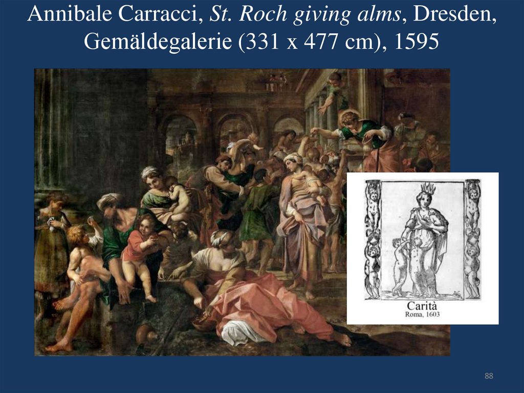 Annibale Carracci, St. Roch giving alms, Dresden, Gemäldegalerie (331 x 477 cm), 1595