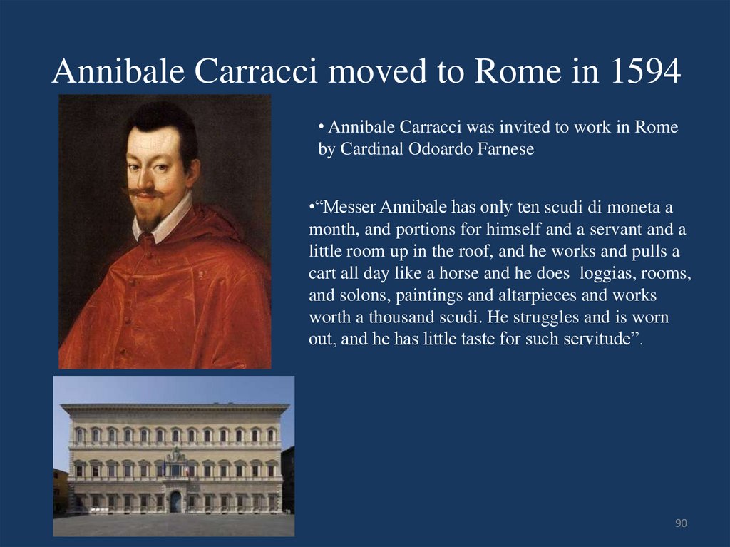 Annibale Carracci moved to Rome in 1594
