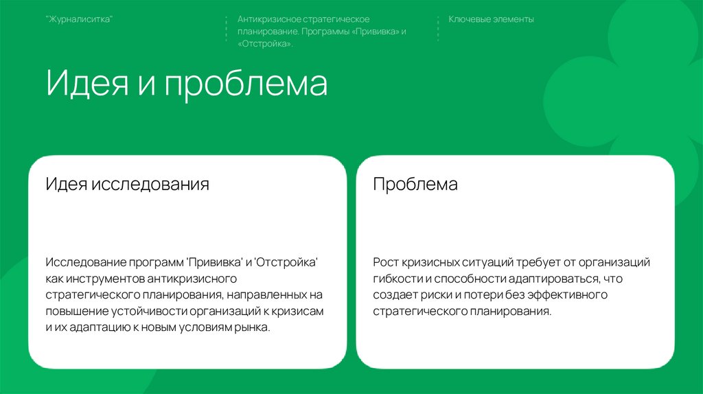 Идея и проблема