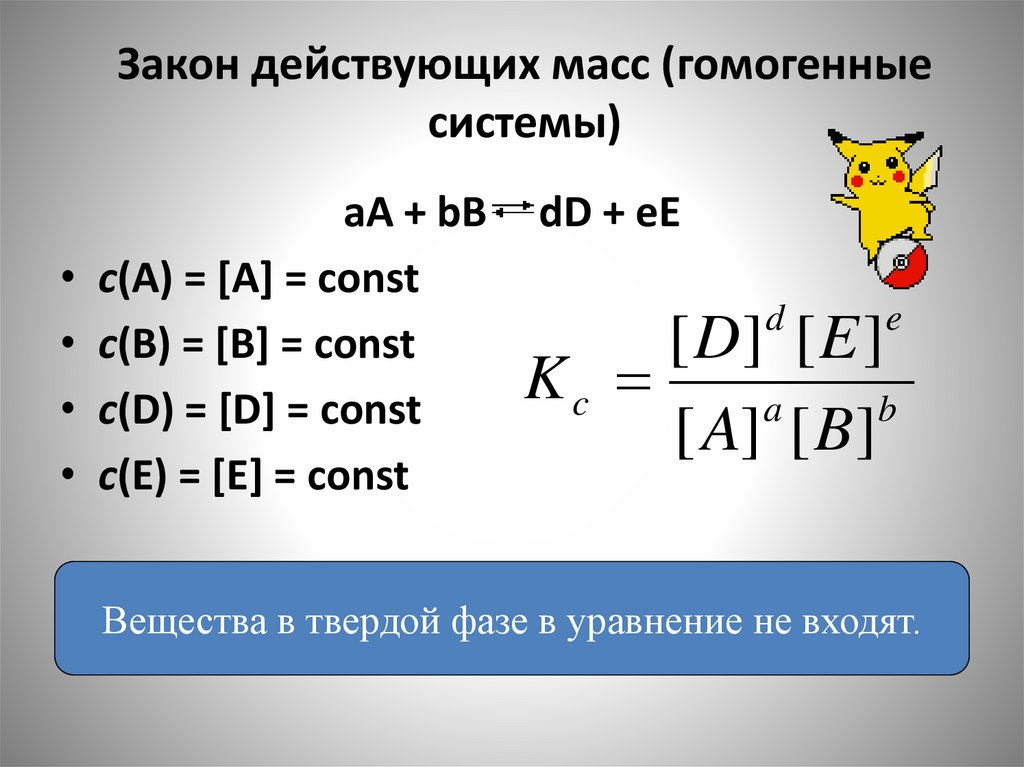 Закон действующих масс (гомогенные системы)