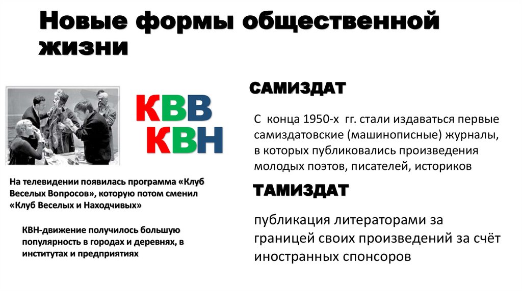 Новые формы общественной жизни