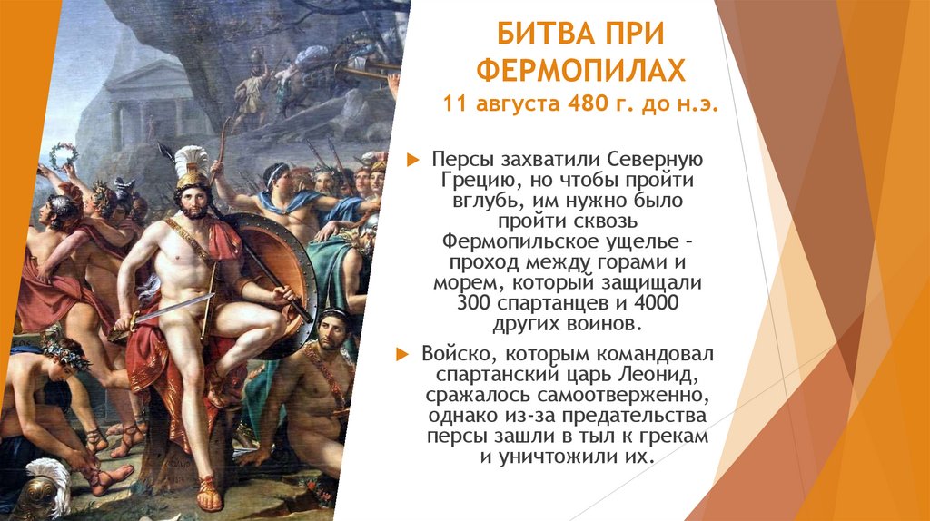 БИТВА ПРИ ФЕРМОПИЛАХ 11 августа 480 г. до н.э.