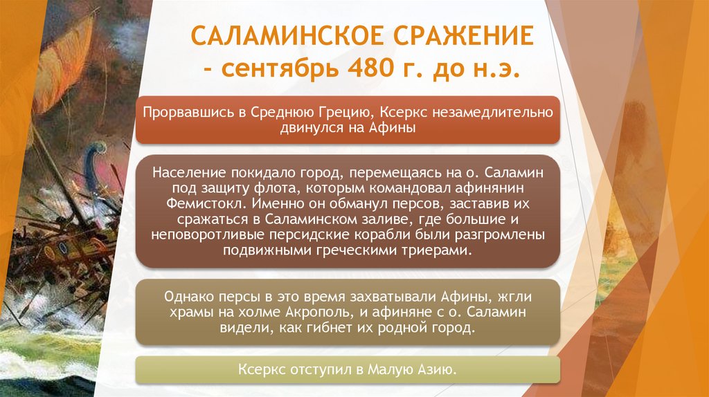 САЛАМИНСКОЕ СРАЖЕНИЕ - сентябрь 480 г. до н.э.