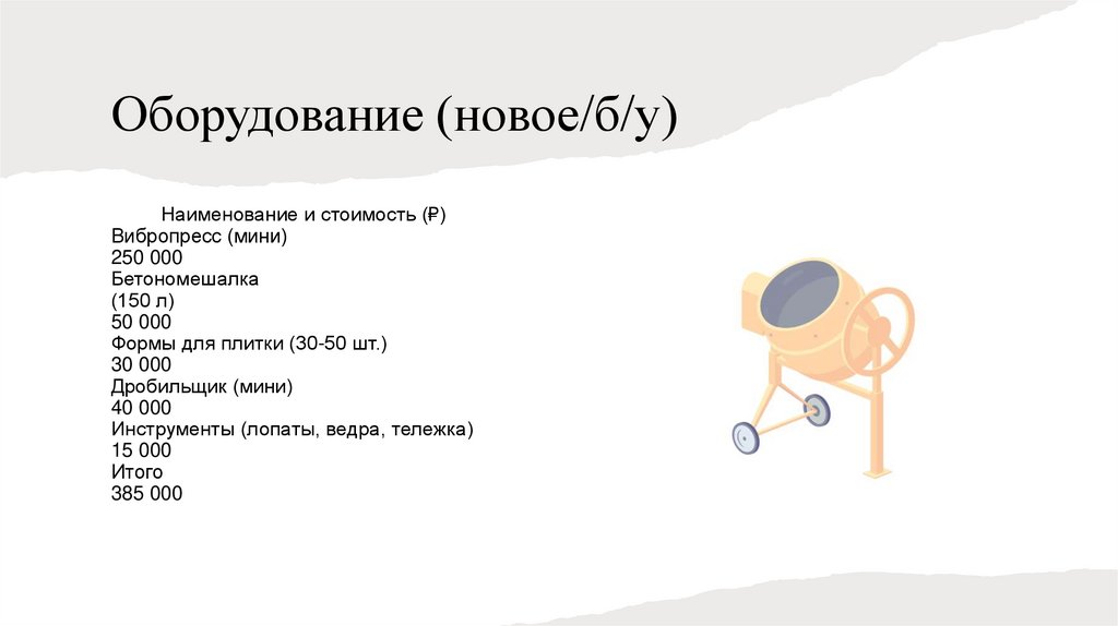 Оборудование (новое/б/у)