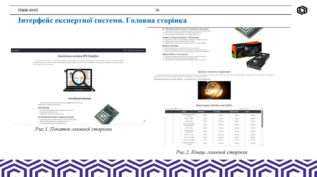 Інтерфейс експертної системи. Головна сторінка
