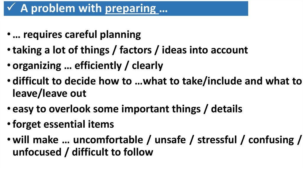 A problem with preparing …