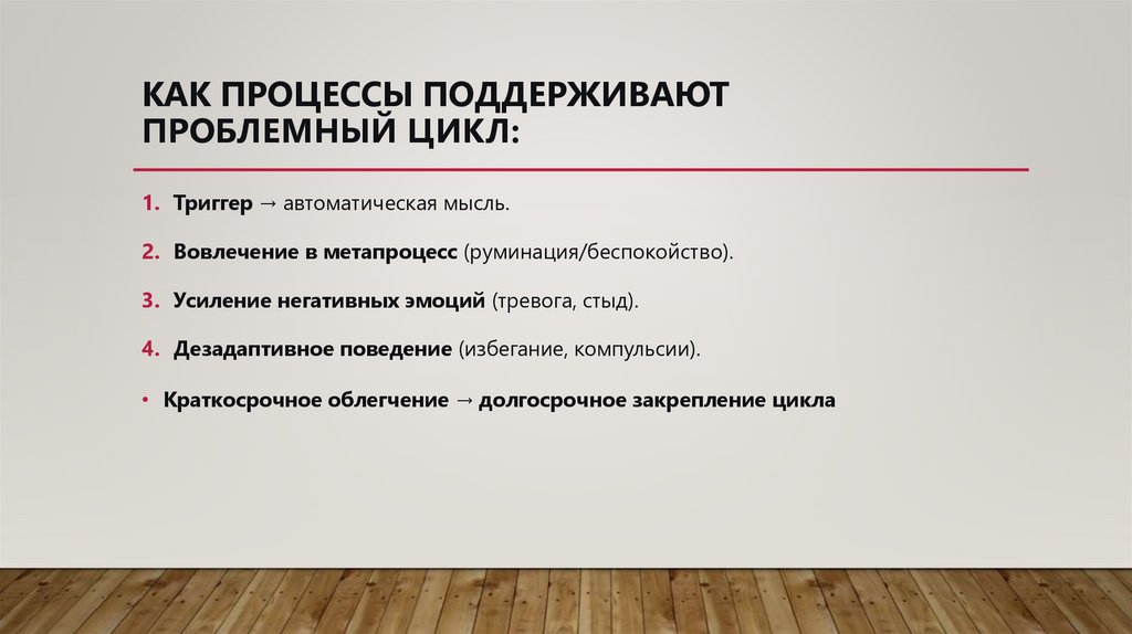 Как процессы поддерживают проблемный цикл: