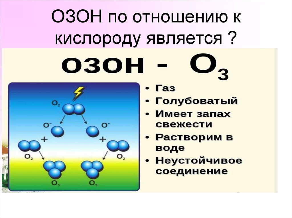 ОЗОН по отношению к кислороду является ?