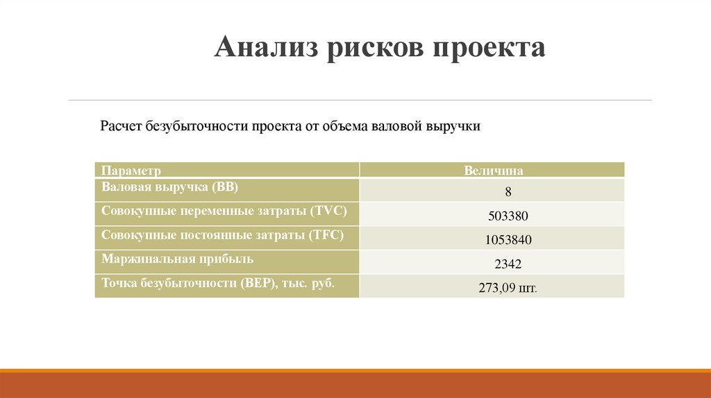 Анализ рисков проекта
