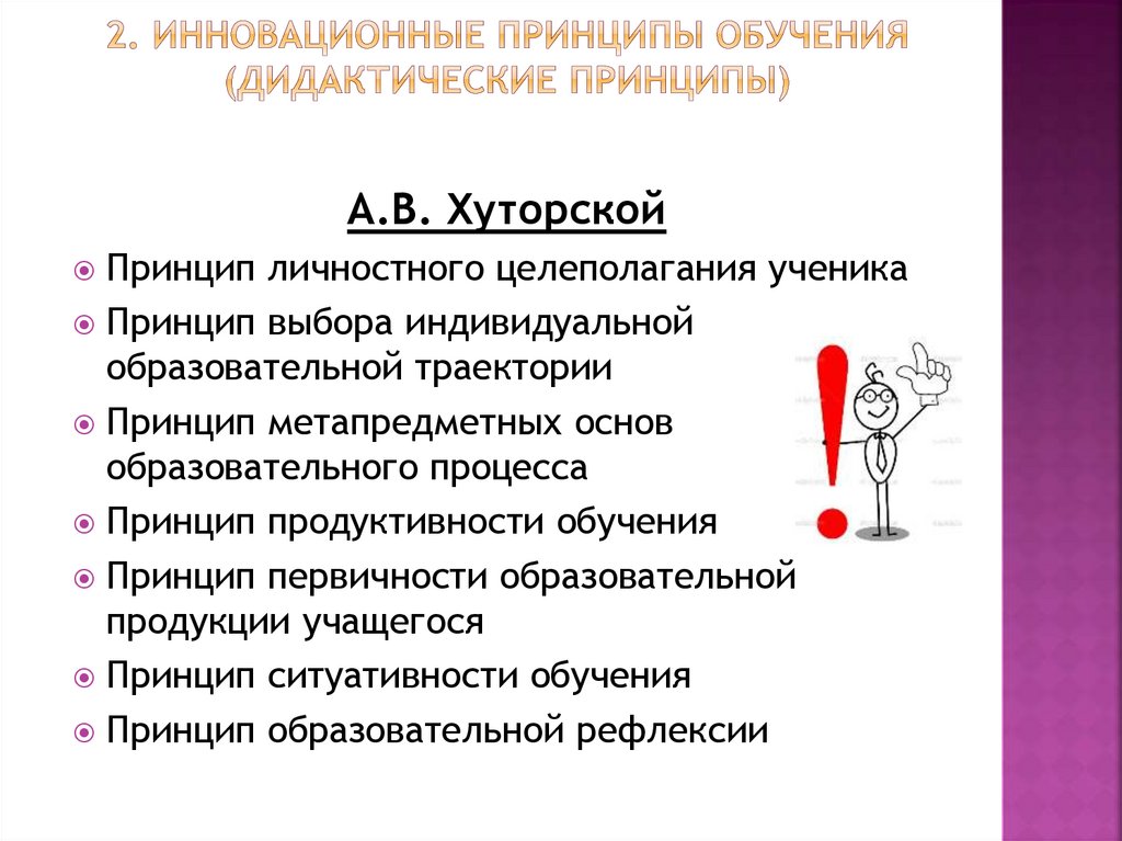 2. инновационные принципы обучения (дидактические принципы)