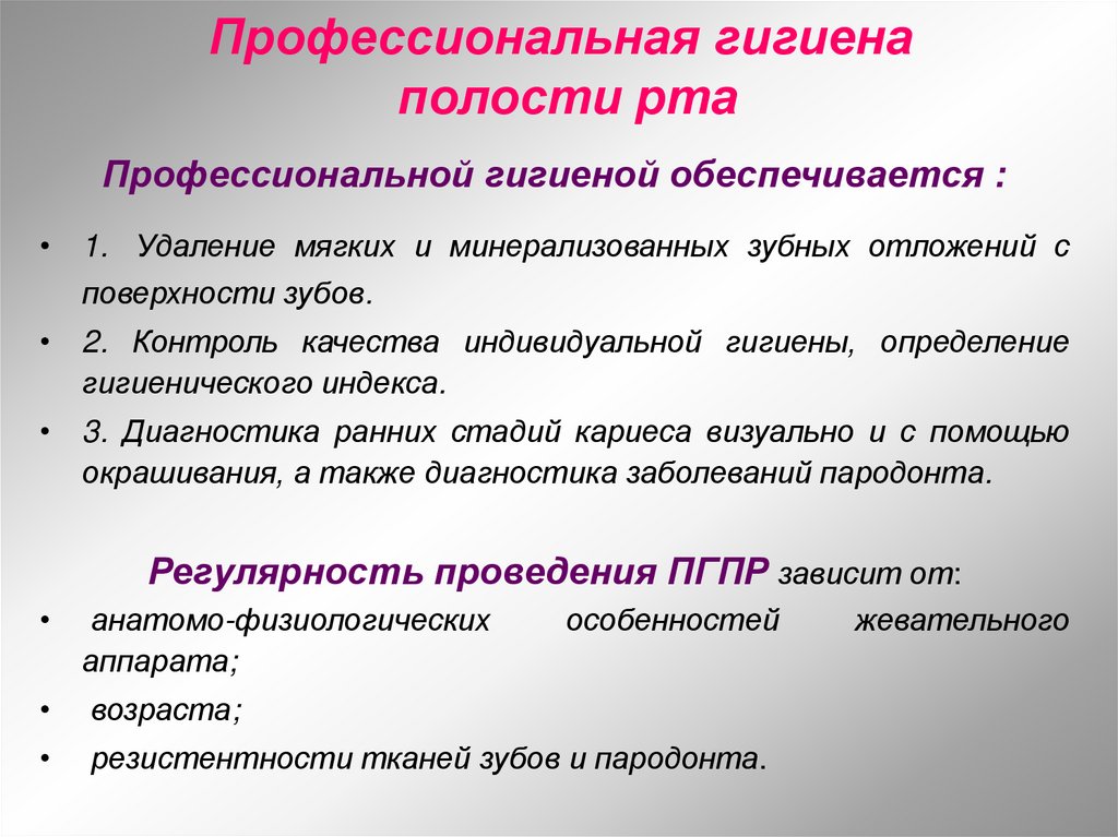 Профессиональная гигиена полости рта