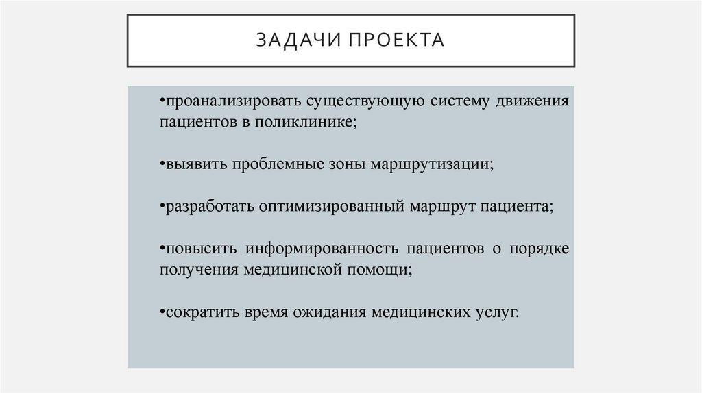 ЗАДАЧИ ПРОЕКТА