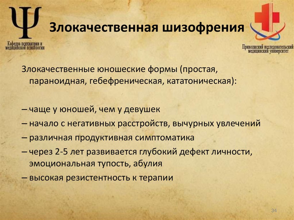 Злокачественная шизофрения