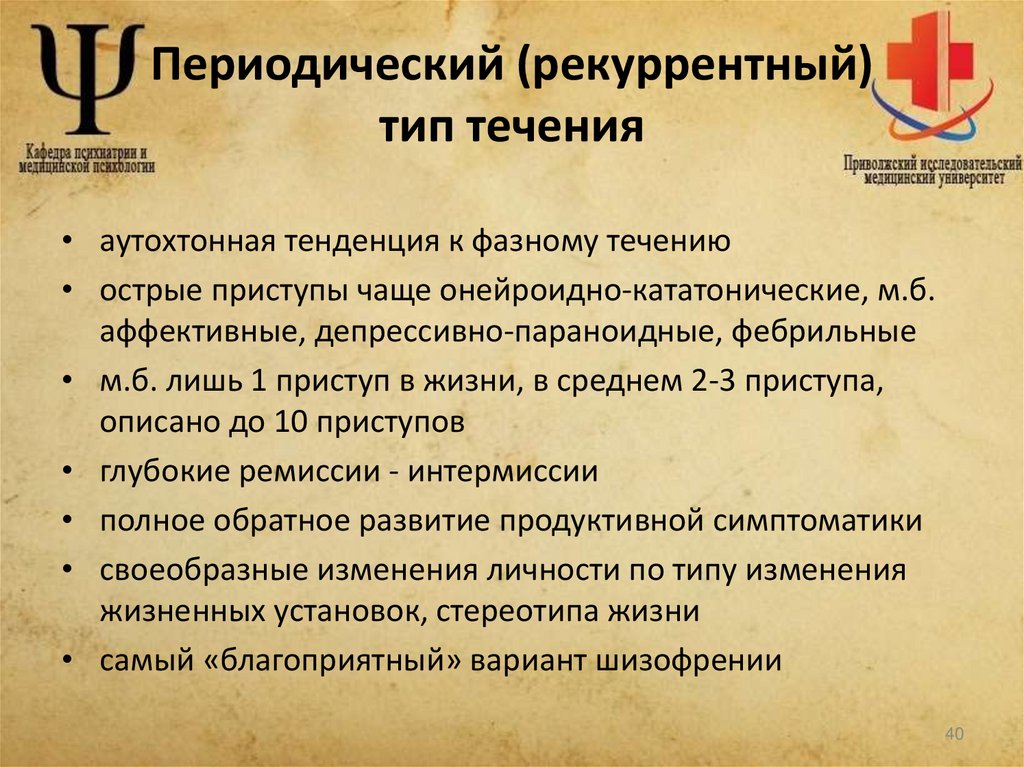 Периодический (рекуррентный) тип течения