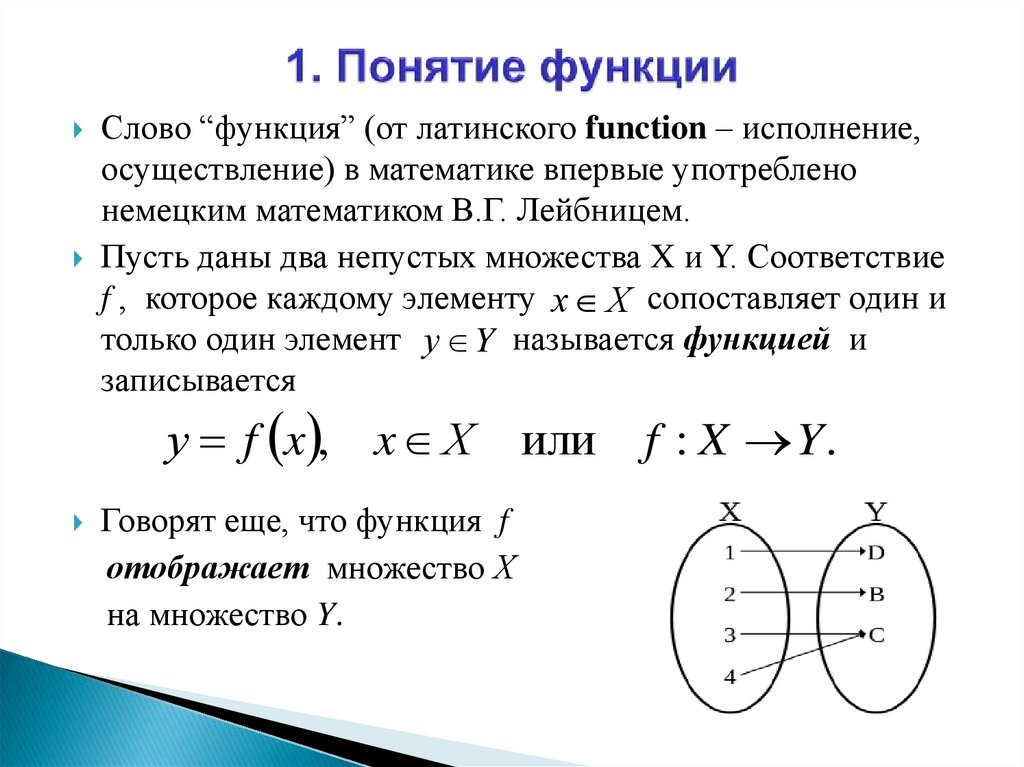 1. Понятие функции