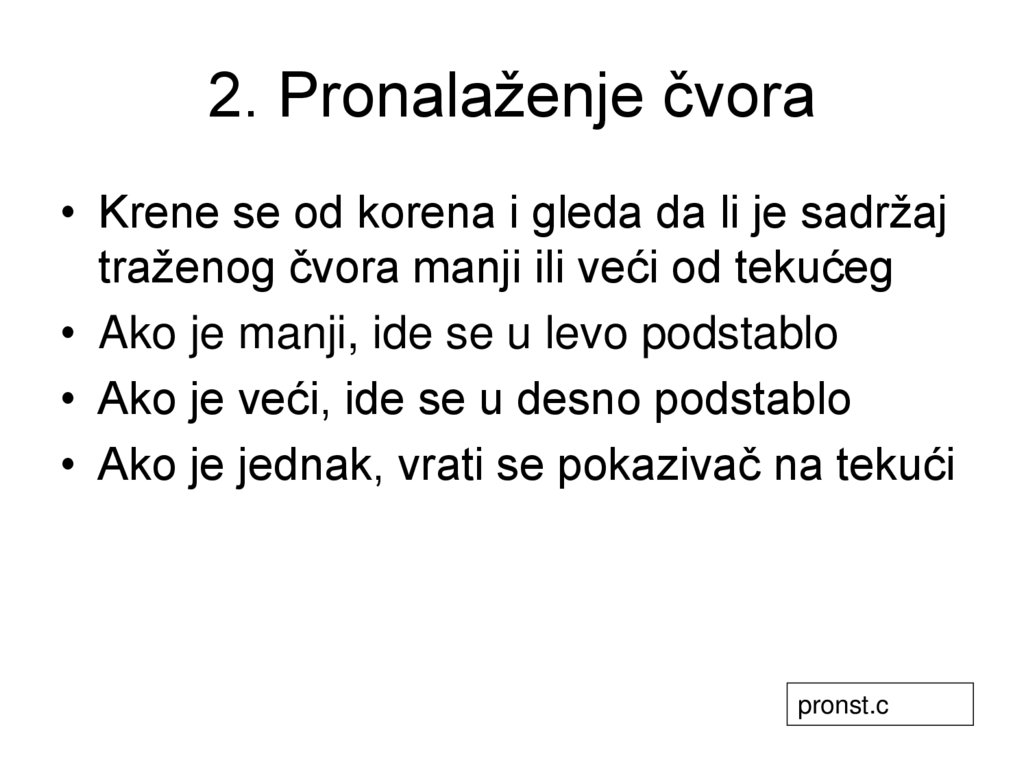 2. Pronalaženje čvora