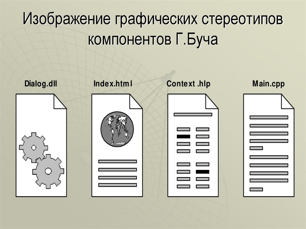 Изображение графических стереотипов компонентов Г.Буча