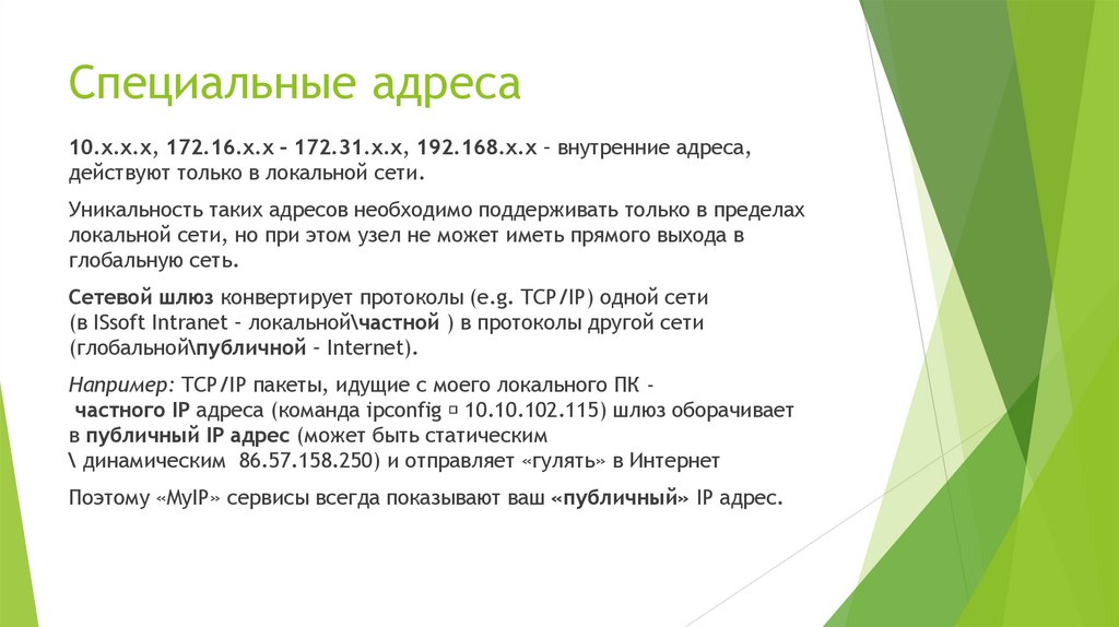 Специальные адреса